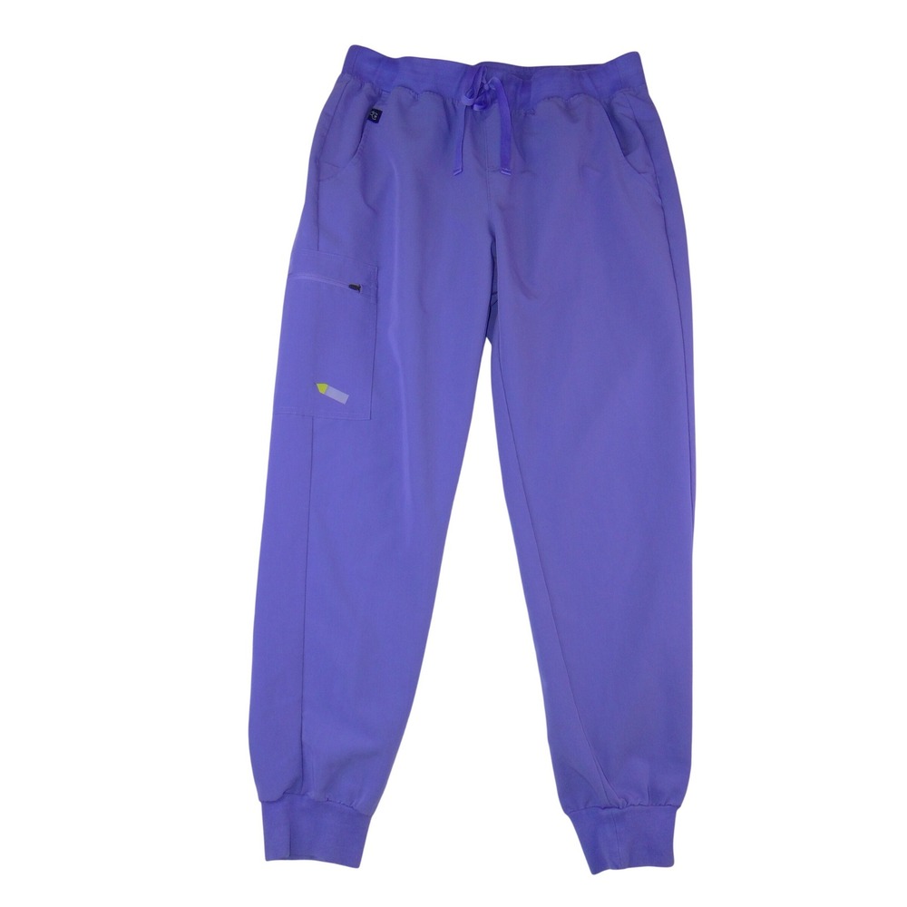 Dr. Woof Purple Jogger Scrub Pants Mens Large Medical Nursing Cargo Stretch 3417